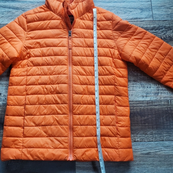 Land's End Boys Orange Puffer Jacket - Picture 3 of 9